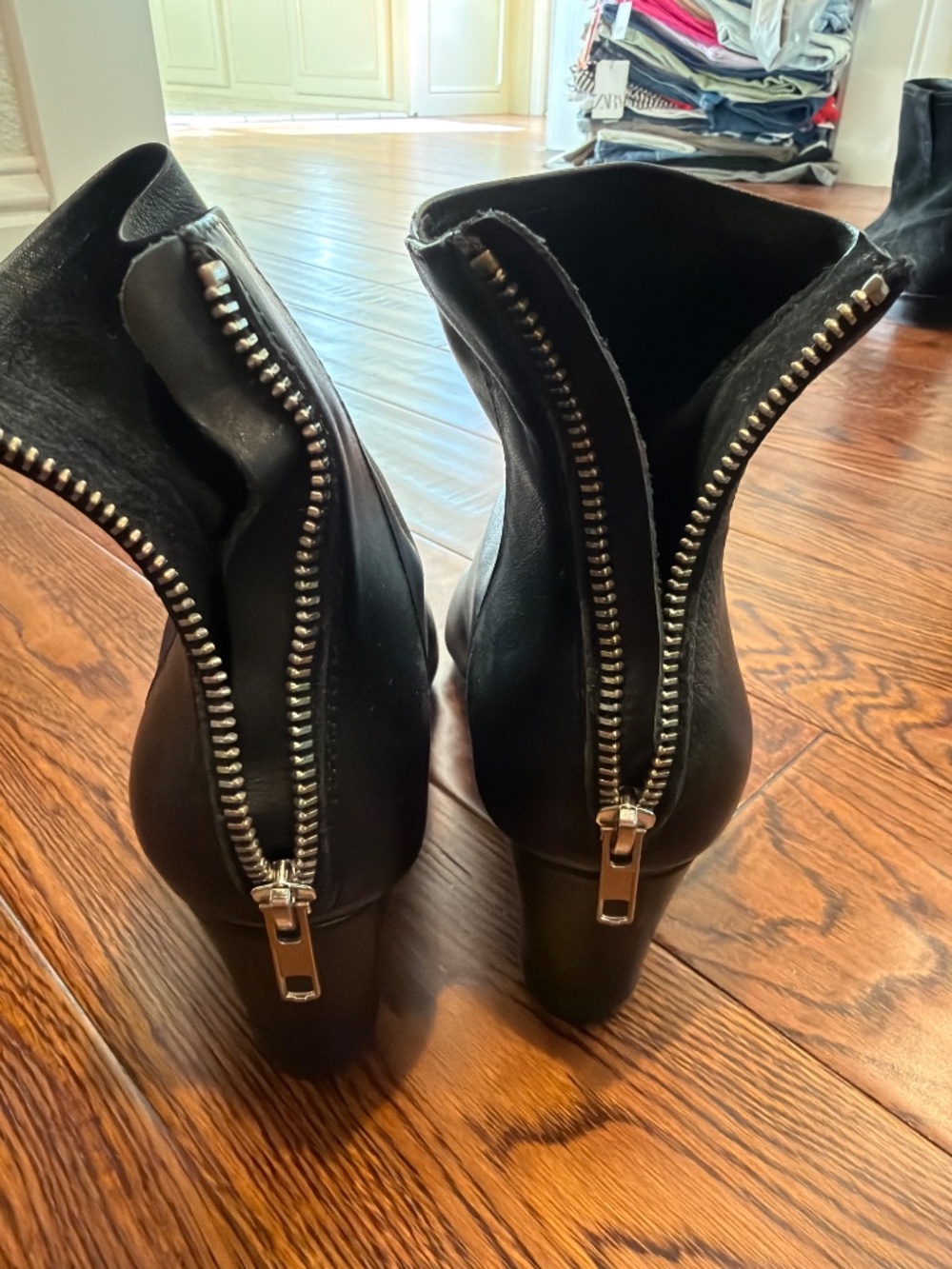 NWT Steve Madden Black Pointed Toe Wedge Booties | 8.5 - Picture 3 of 12